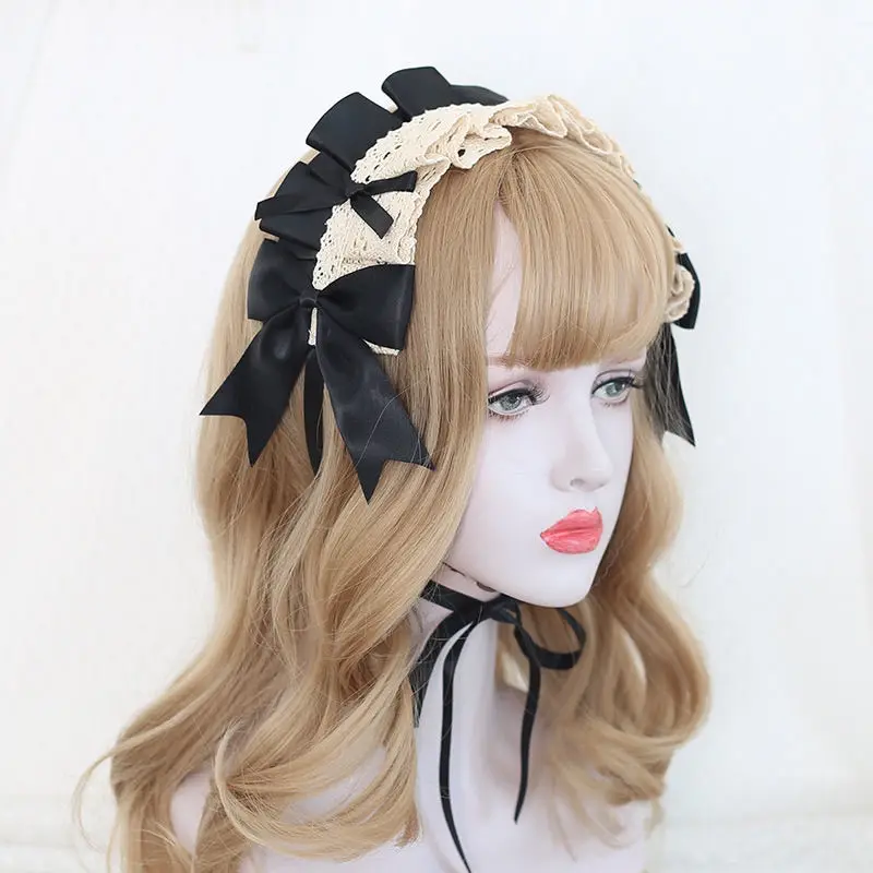 Coiffure gothique Lolita en dentelle pour filles, bandeaux de Cosplay mignons, joli épingle à cheveux douce, accessoire pour cheveux, fait à la main