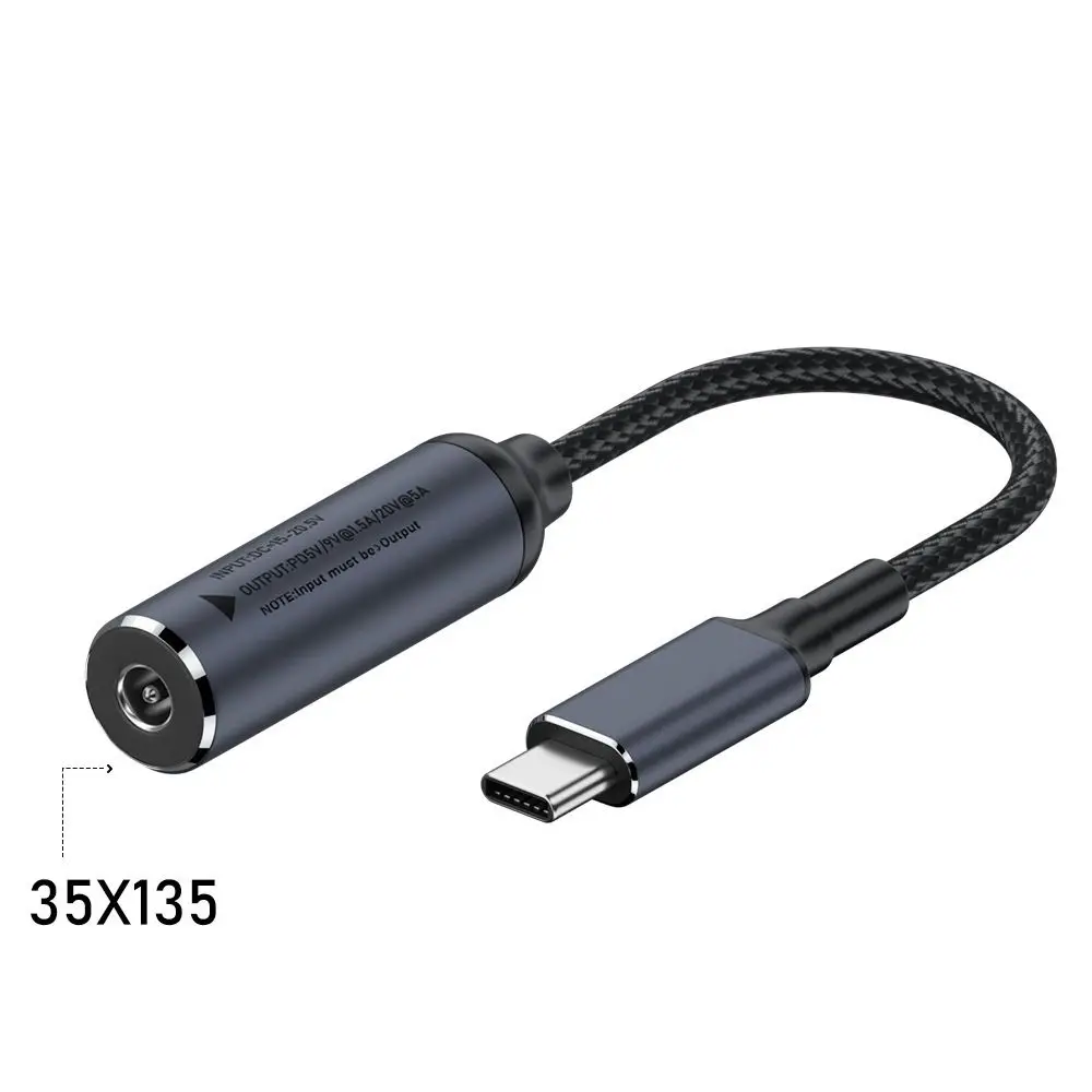 PD 100W DC to Type C Converter 5.5X2.5 7.4X0.6 Square Mouth Laptop Charging Cable Mobile Phone 5/9/20V for Lenovo/HP/Samsung