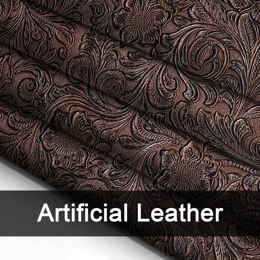 

4Pcs 2.0mm Brush-Off Floral Embossed Leather Sheets Superfine Fiber Back 30x60cm for Craft Bag Wallet Home Decor