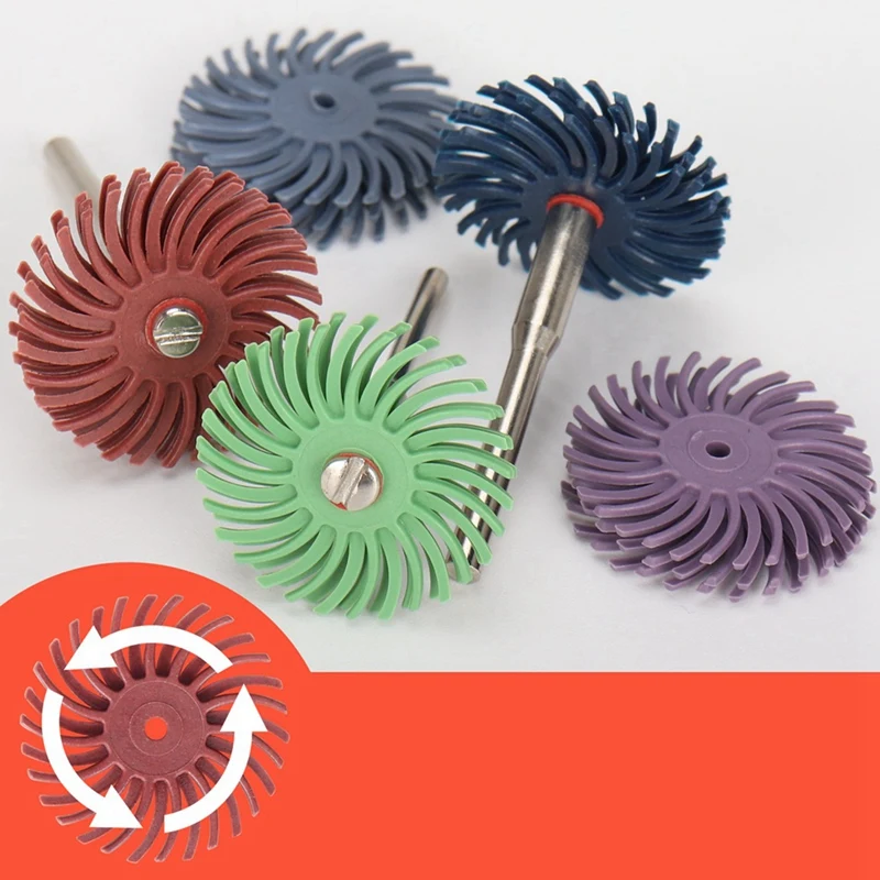 76Pcs Bristle Disc Radial Bristle Disc Kit Abrasive Brush 1/8Inch 3/2.35Mm Detail Polishing Wheel For Rotary Tool Accessories