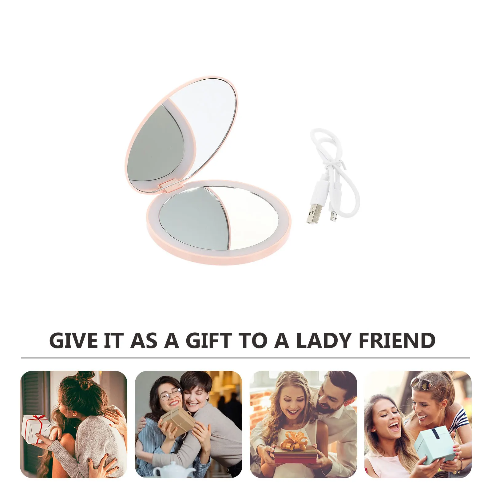 1 ensemble Led maquillage de voyage en plein air pliable Portable miroir de voyage pour les femmes petit miroir Compact de vanité