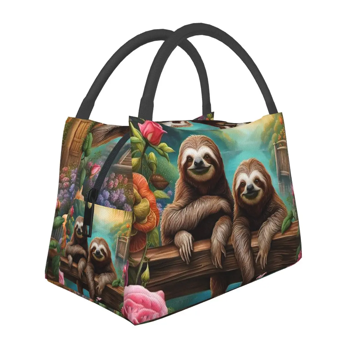 Lovely Sloth Print Insulated Lunch Bag for Women Picnic Storage Food Boxes Leakproof Container Cooler Thermal Lunch Box Tote