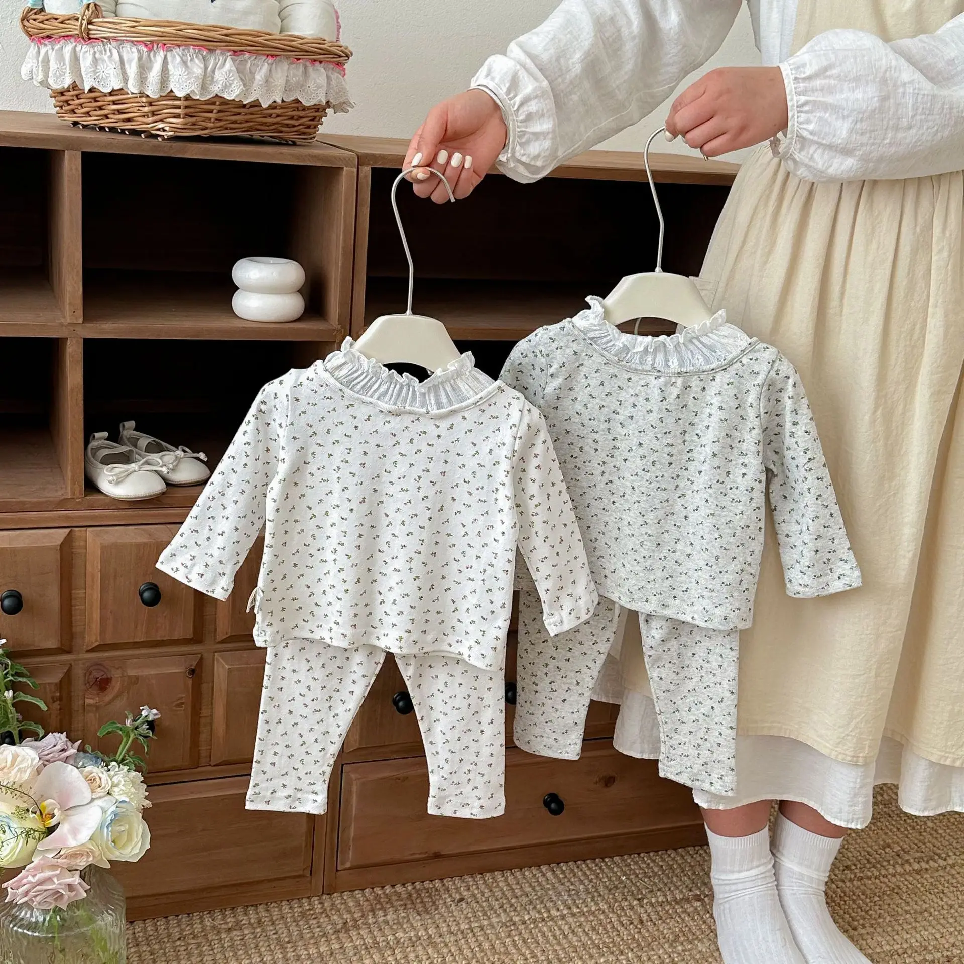 2026 Spring New Product: Baby and Toddler Autumn Clothes and Pants Two-piece Set, Women's Baby Long Sleeved Home Clothes