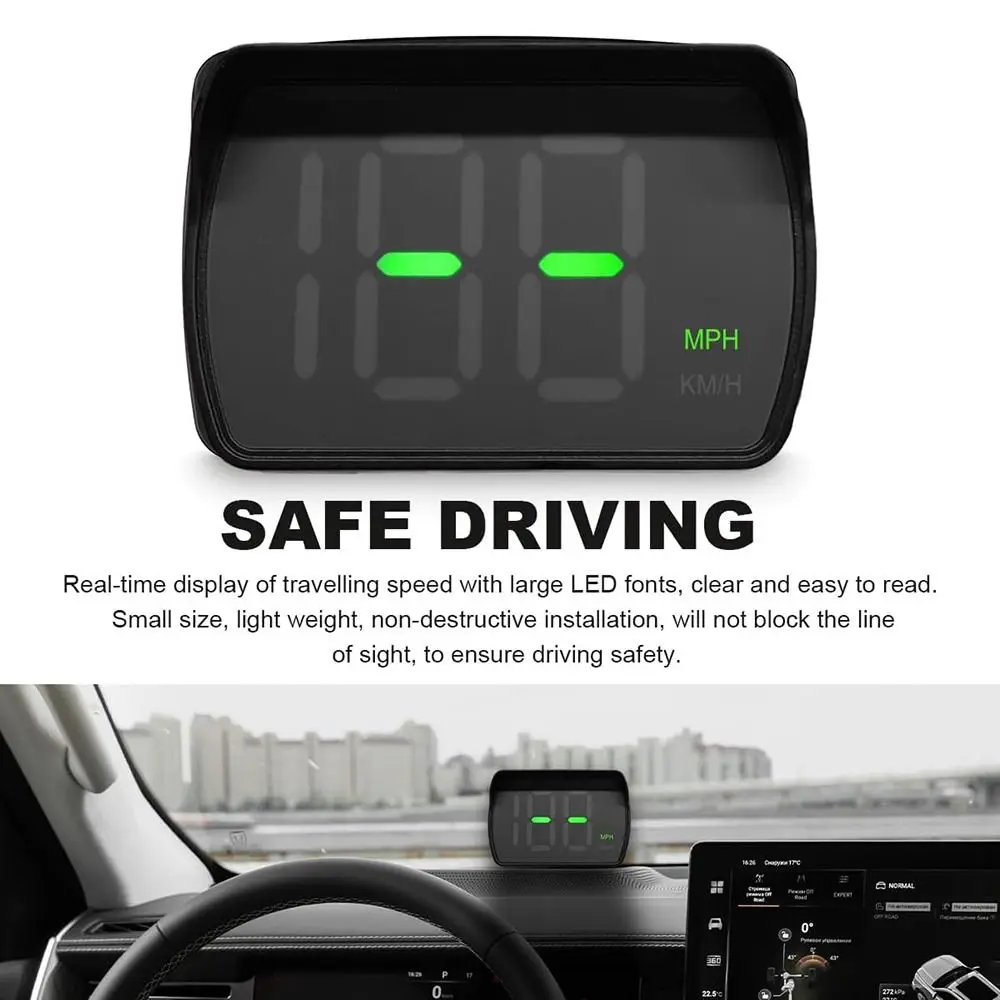 New KMH/MPH Car GPS HUD Head Up Display Plug And Play Universal Digital Speedometer Big Font HUD Speed Meter For All Cars