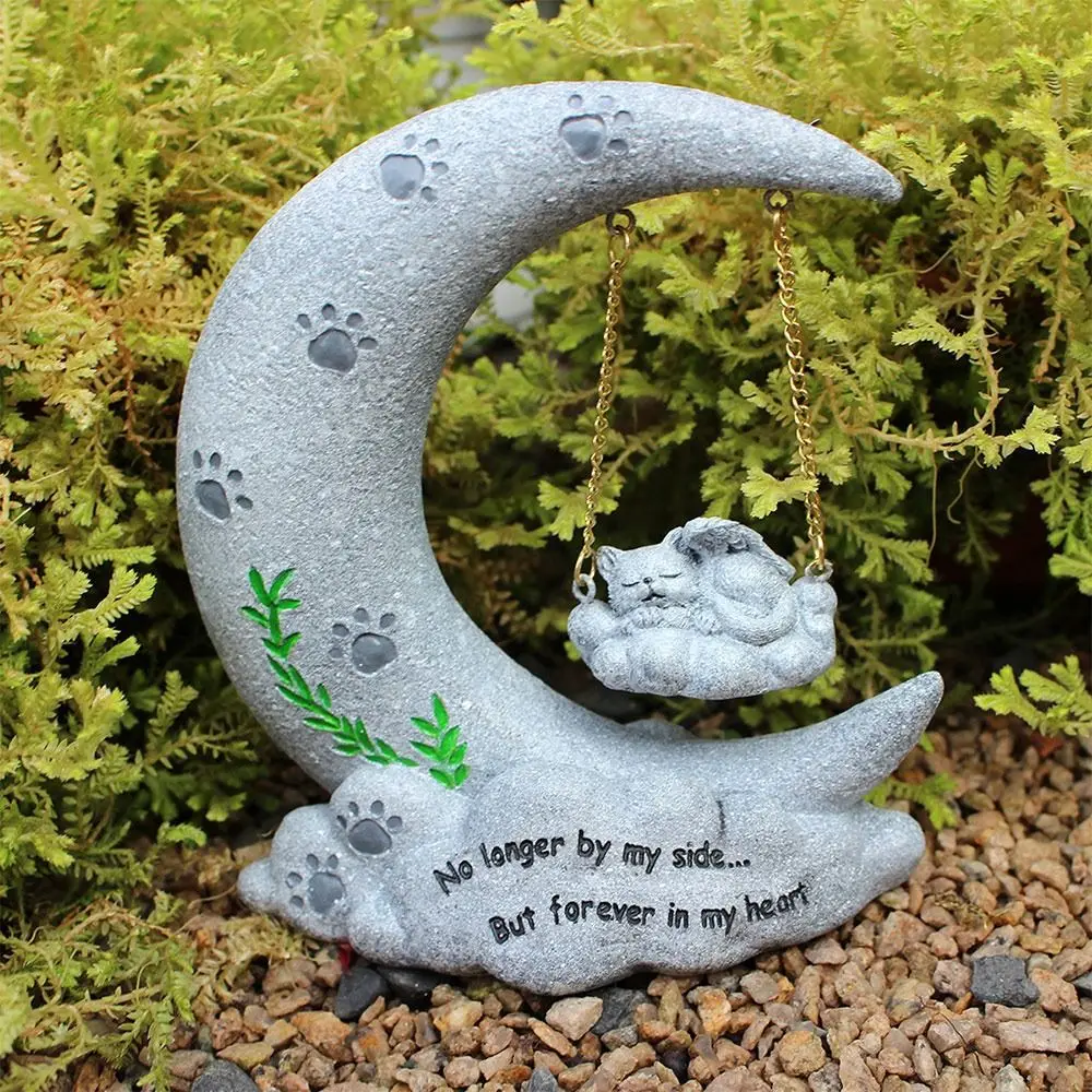 for Cats Sleeping Pet Cat Memorial Statue Resin Garden Decor Pet Memorial Stone Cat Passing Away Bereavement Gifts