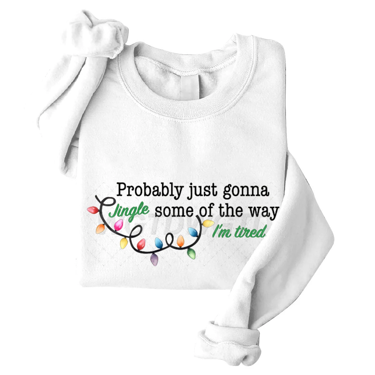 Popular Probably Just Gonna Jingle Some of the Way Sweatshirts Women Christmas Sweatshirt Long Sleeve Crew Neck Xmas Pullovers