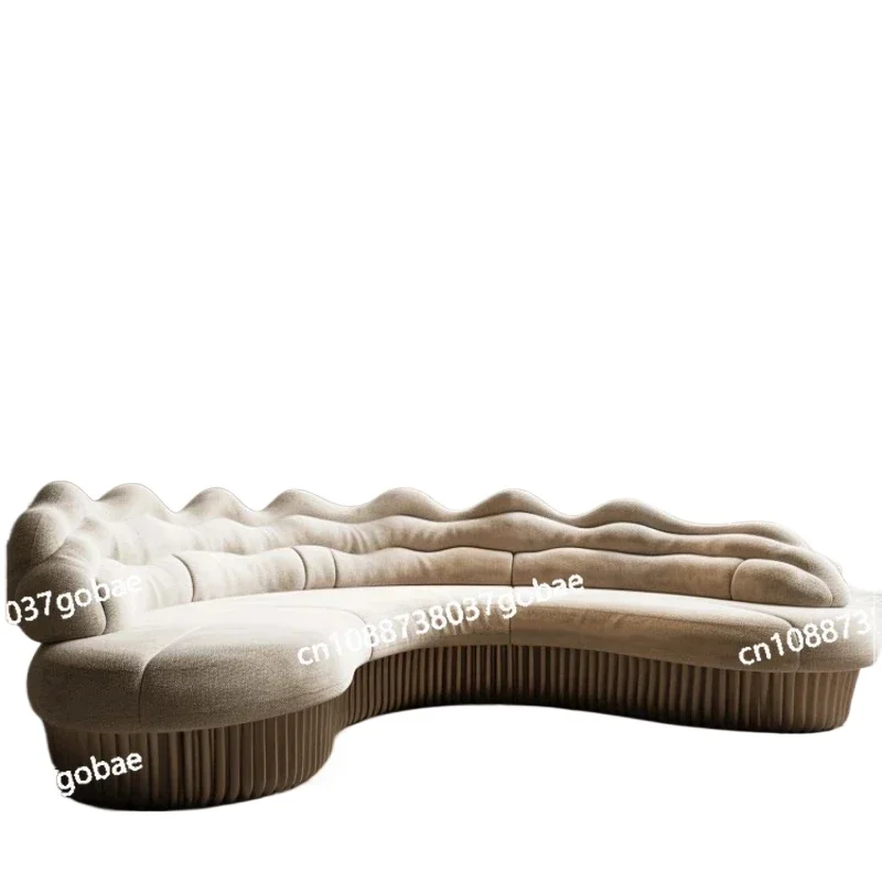 

Arc-shaped Creamy Style Household Sofa, Large Size Circular Arc Sofa, Cream Series Sofa, Creative Lobby Reception Sofa