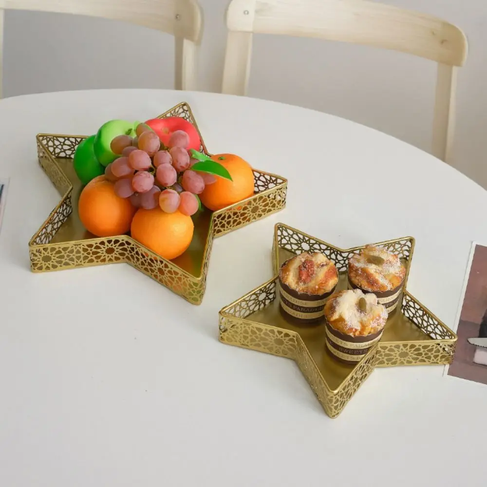 Creative Ramadan Dessert Tray Muslim Islamic Ramadan Kareem Fruit Basket Star/Heart Shaped Decorative Stars Serving Trays