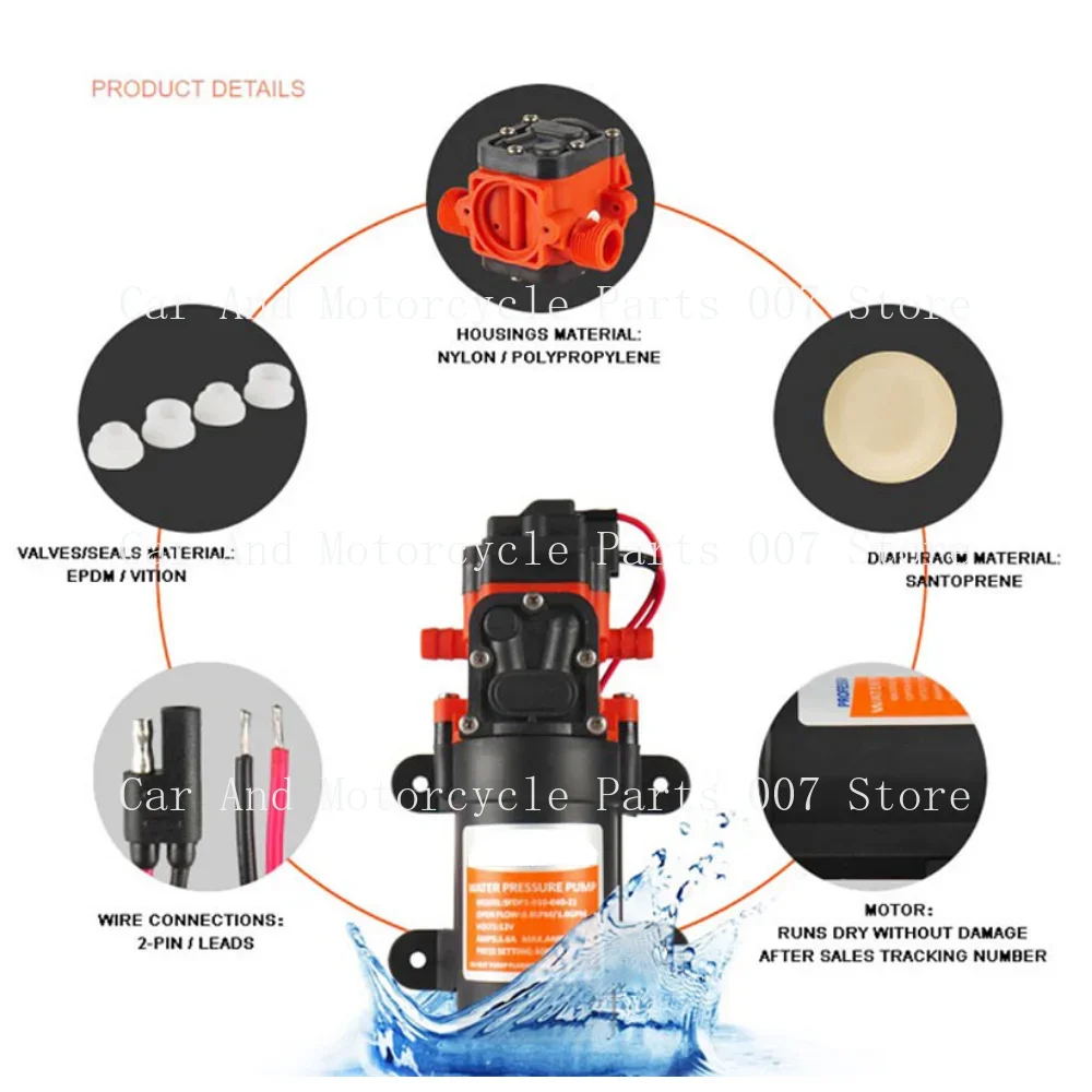 35PSI 12 فولت مضخة مياه بحرية الحجاب الحاجز الذاتي فتيلة مضخة اكسسوارات للقوارب الاستحمام المراحيض نقل المياه المحرك لقافلة RV