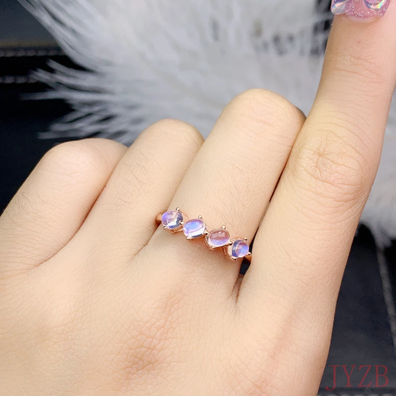 2022 New Moonstone ring row ring unique style lovely fashionable color wedding jewelry engagement ring