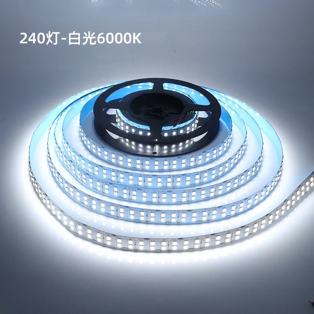 

12V 24V Dual Row 240LED/m 5m Dual Color Temperature SMD 2835 CCT LED Strip With Adjustable Color Temperature