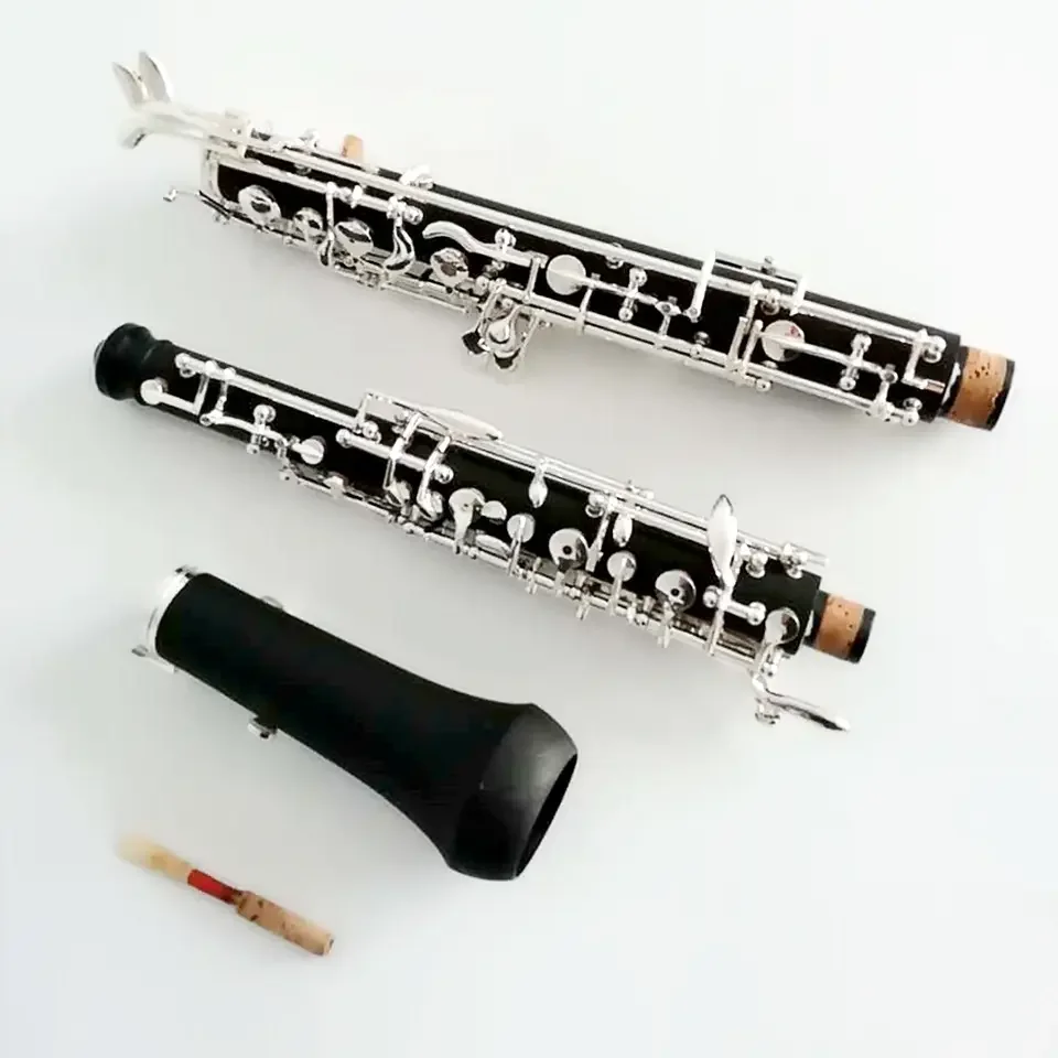 Instrumento de Oboe de llaves chapadas en plata de baquelita de calidad de grado profesional