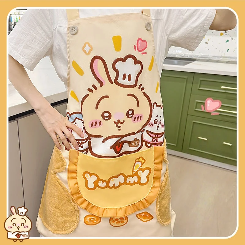 

MINISO Chiikawa Hachiware Usagi Apron Girl Kitchen Household Use New Style Kawaii Water Repellent Anime Oil Proof Cute Cook New