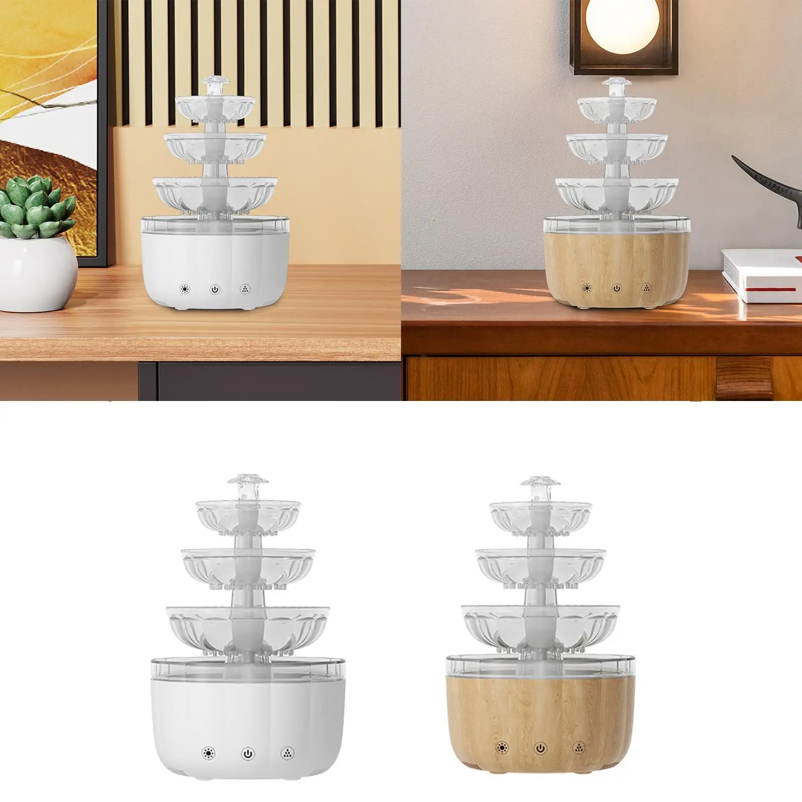 Umidificador de gotejamento de água 500ml silencioso 2 em 1 função luz noturna ambiente para presente ideal escritório sala de estar quarto mesa de cabeceira