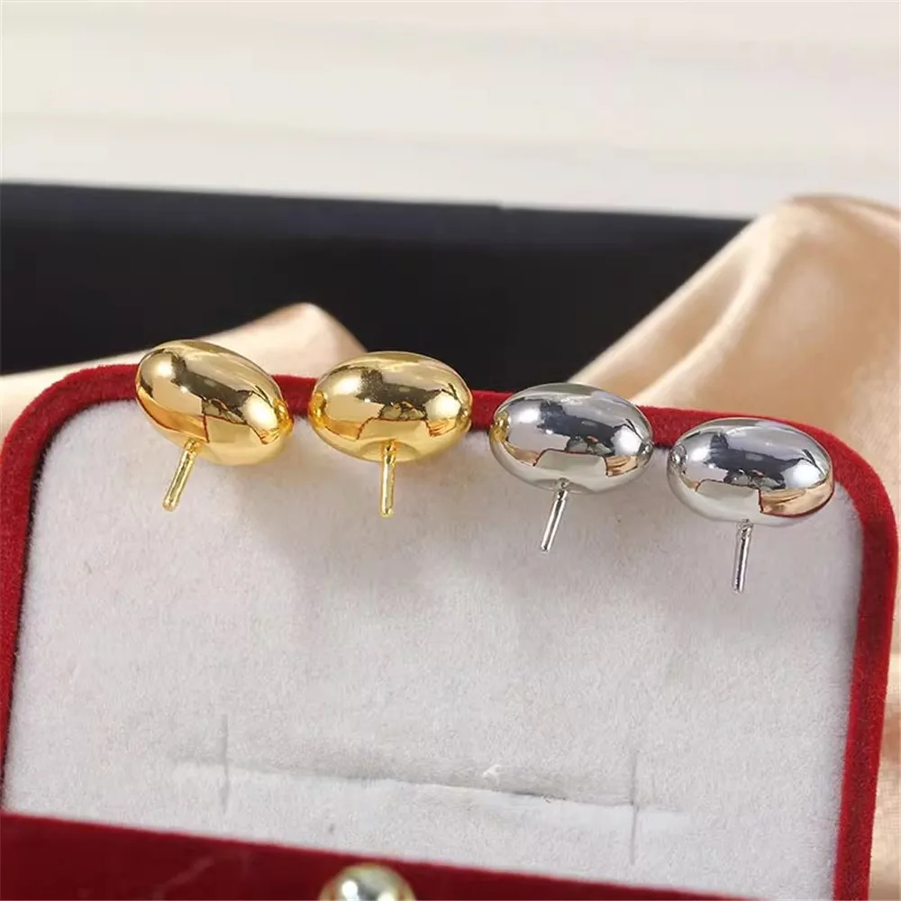 

8pcs Gold Plated Pearl Earring Settings Stud Bases DIY Jewelry Making for Handmade Accessories S925 Sterling Silver Ear Needle