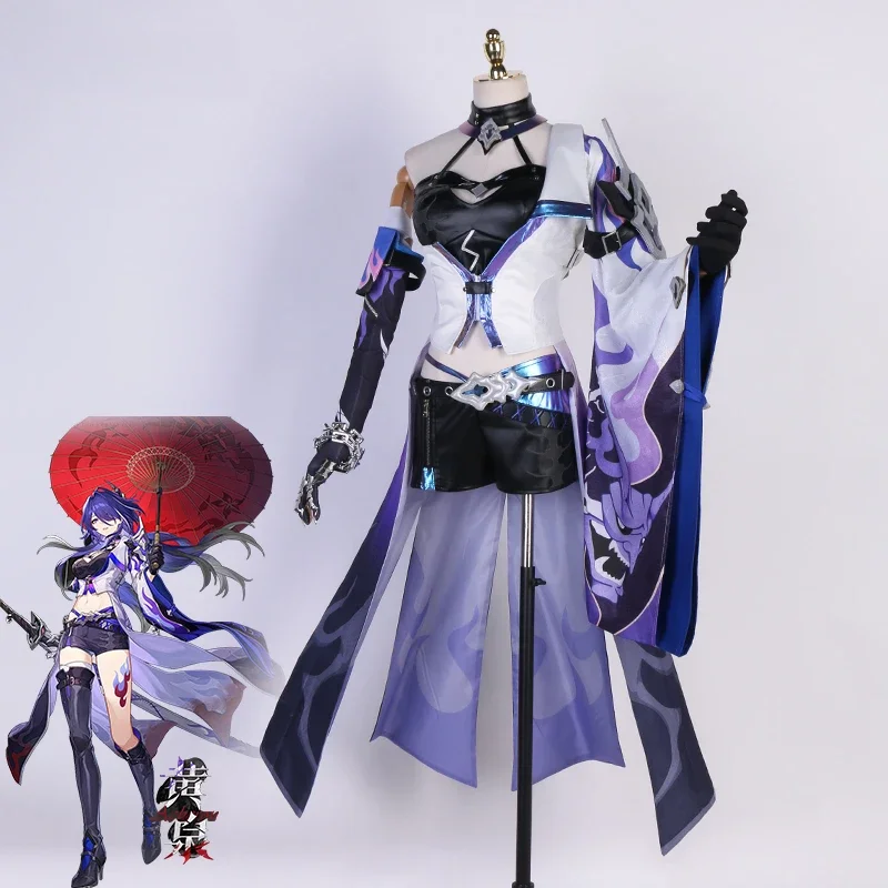 Honkai: Star Rail Acheron Cosplay Costume Halloween Galaxy Ranger Clothing Anime Game Suit Outfits Lovely Dress Wig