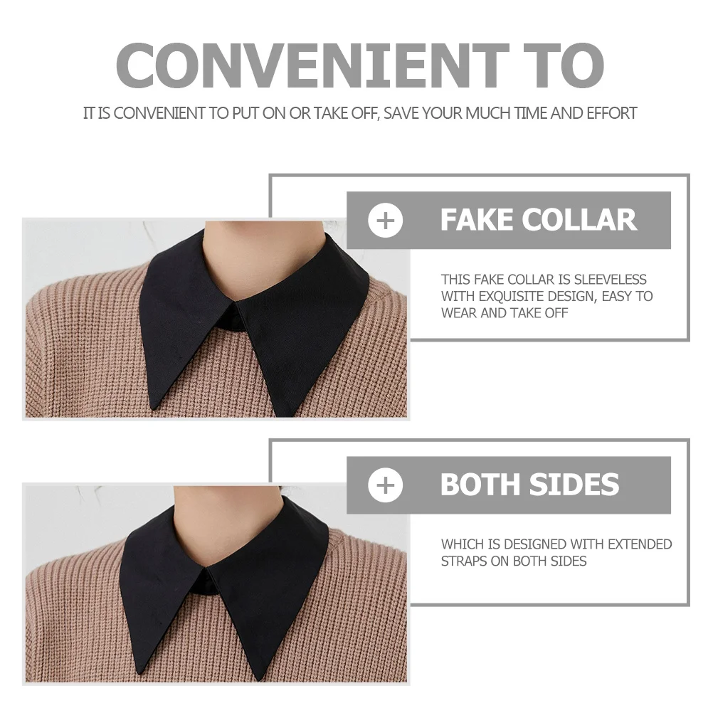 Colletto Staccabile per Camicetta, Finto Colletto Elegante e Comodo con Cinghie Allungabili, Abbigliamento Casual