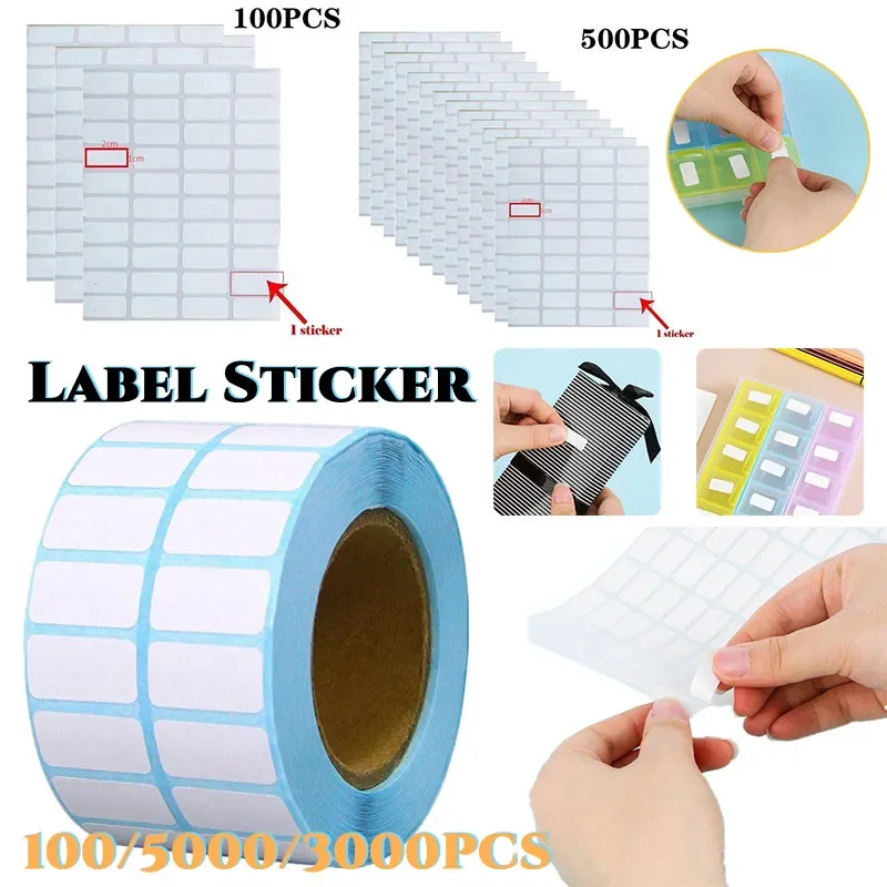 100/500/3000pcs/Roll Blank Label Adhesive Thermal Label Sticker Paper Supermarket Price Direct Print Waterproof