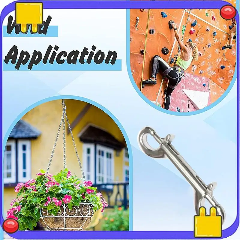 

Double Ended Bolt Snap Hook, 10 Pack 3-1/2 Inch Double End Trigger Snaps Metal Clips For Diving, Dog Leash Durable