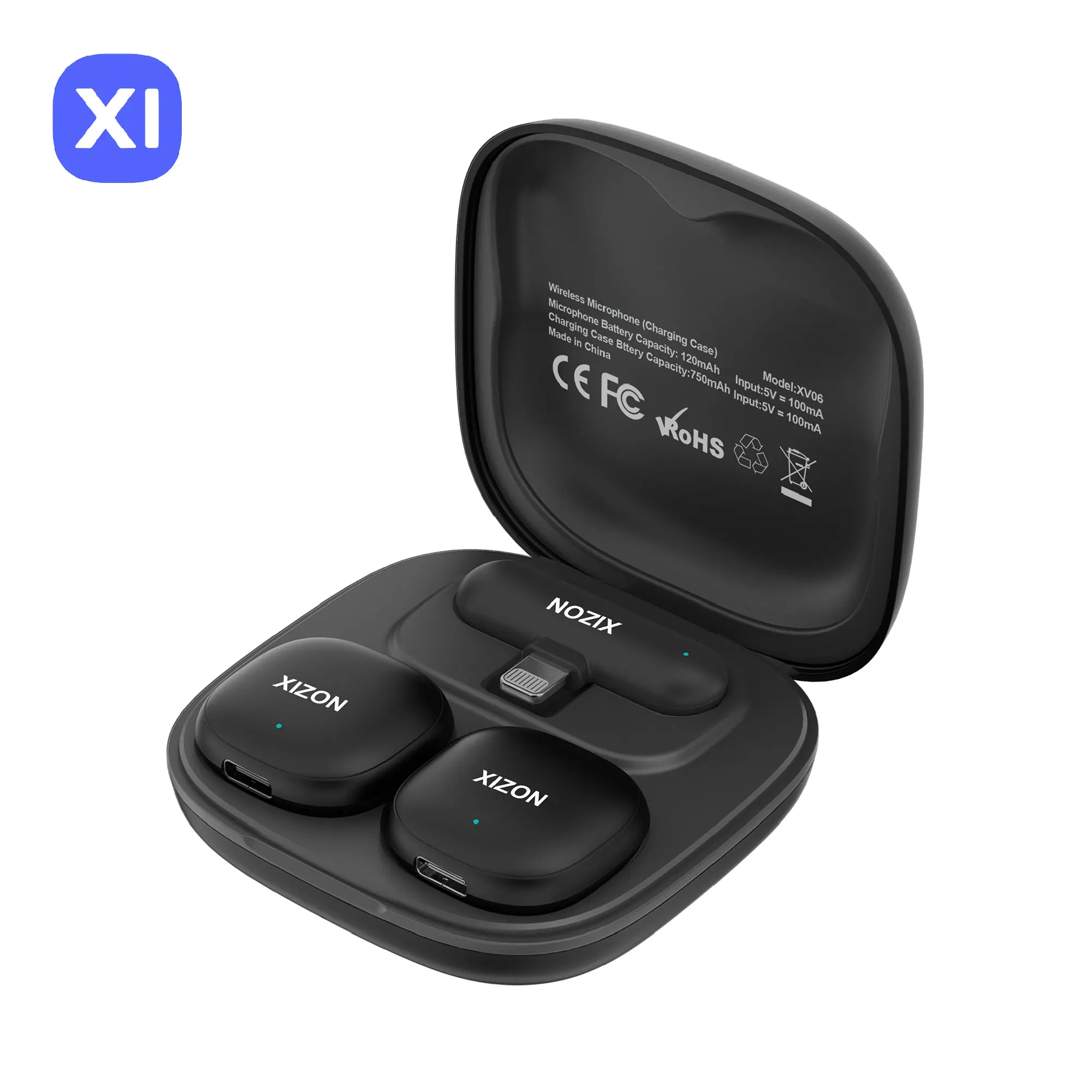 

Xizon Wireless Microphone for iPhone and Android, Ai Smart Noise Cancellation, 48Khz 16-Bit Mini Microphone for Vlogging, Interviews and Live Recording.