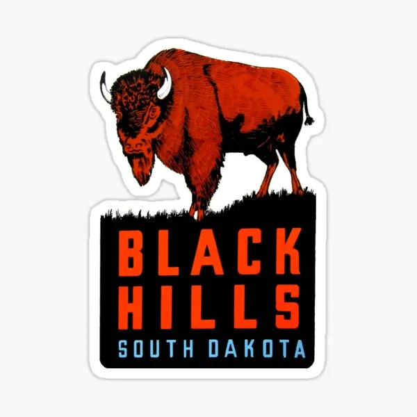 Black Hills South Dakota Vintage Travel  5PCS Stickers for Wall Cartoon Background Home Laptop Luggage Bumper Print Anime Decor