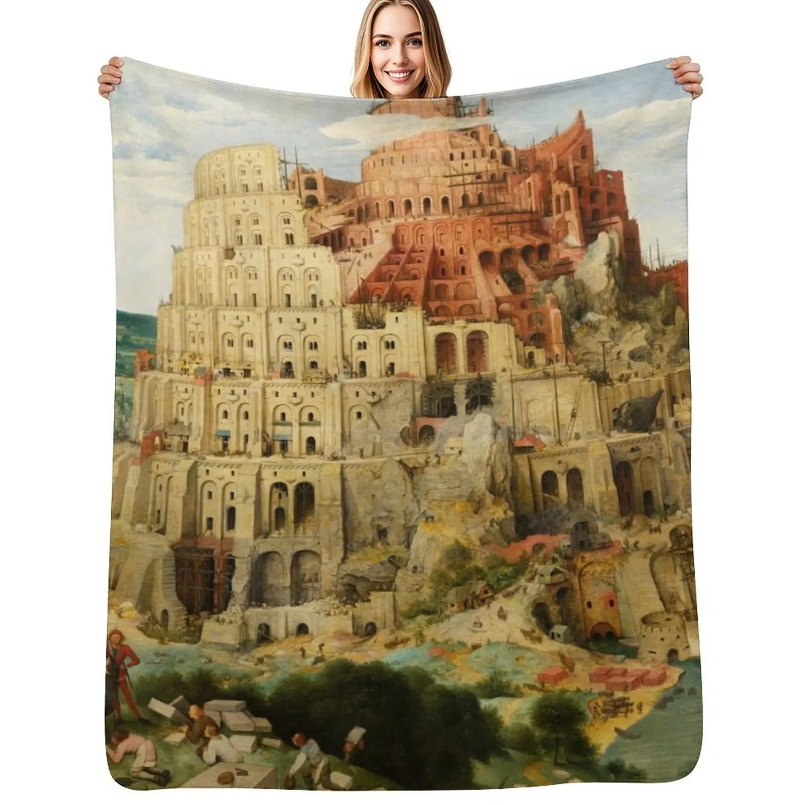 

Pieter Bruegel the Elder The Tower of Babel (Vienna) Throw Blanket Decorative Beds Winter beds Thins Bed Fashionable Blankets