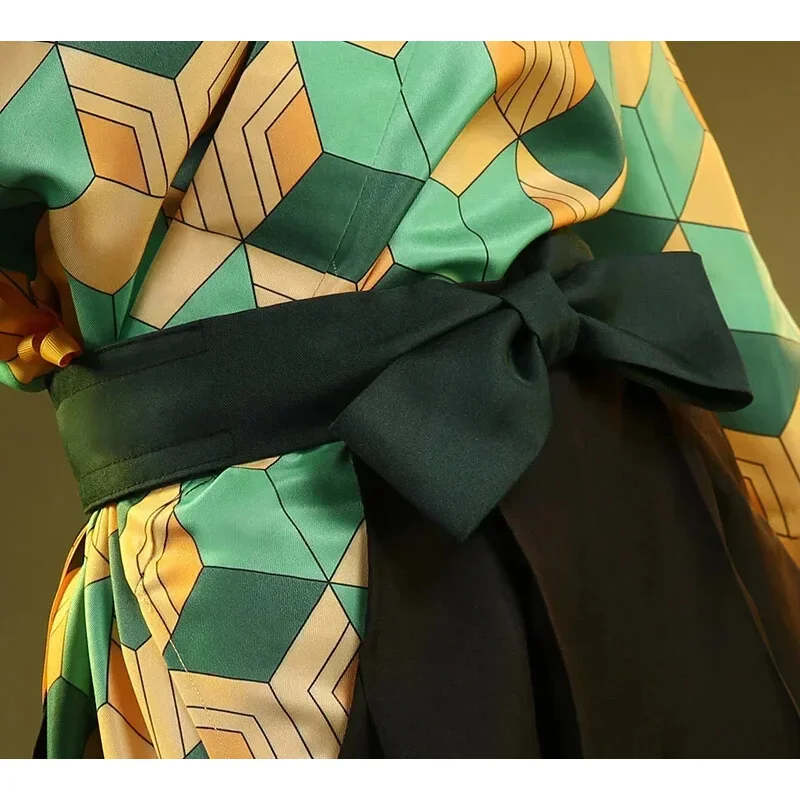 CyNew аниме Demon Slayer Sabito костюмы для косплея Kimetsu No Yaiba кимоно белый плащ мужское пальто подкладка брюки парик костюм на Хэллоуин