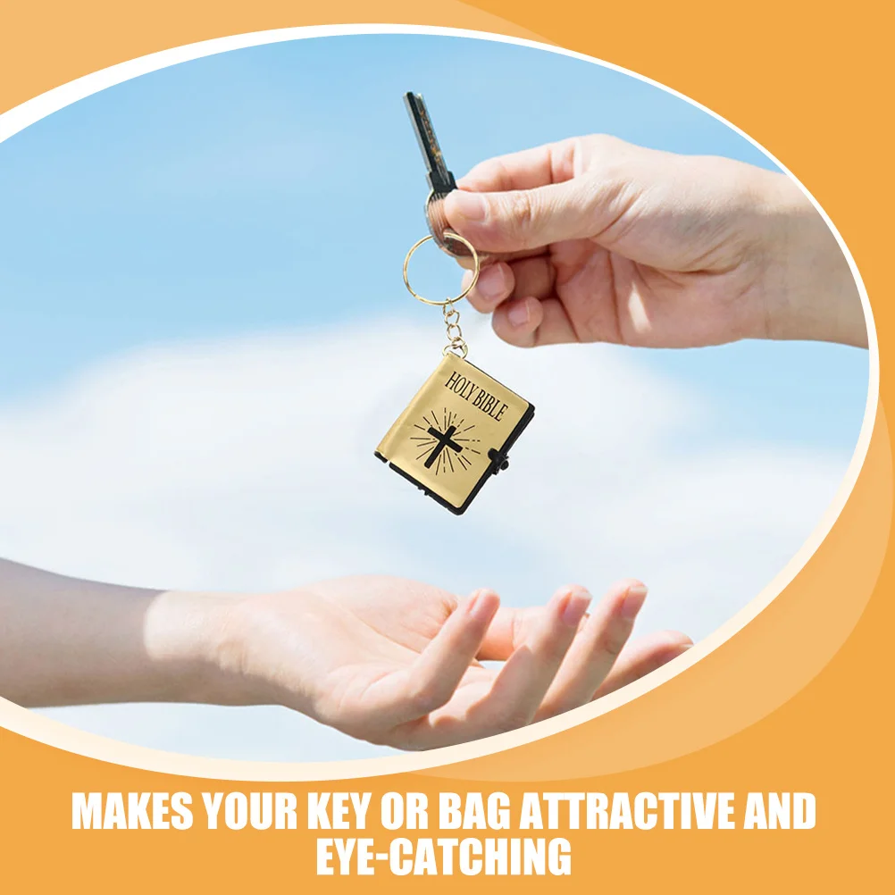 

12Pcs Mini Bible Book Keychain Pendant Compact Hanging Decoration for Bags Backpacks Ornament