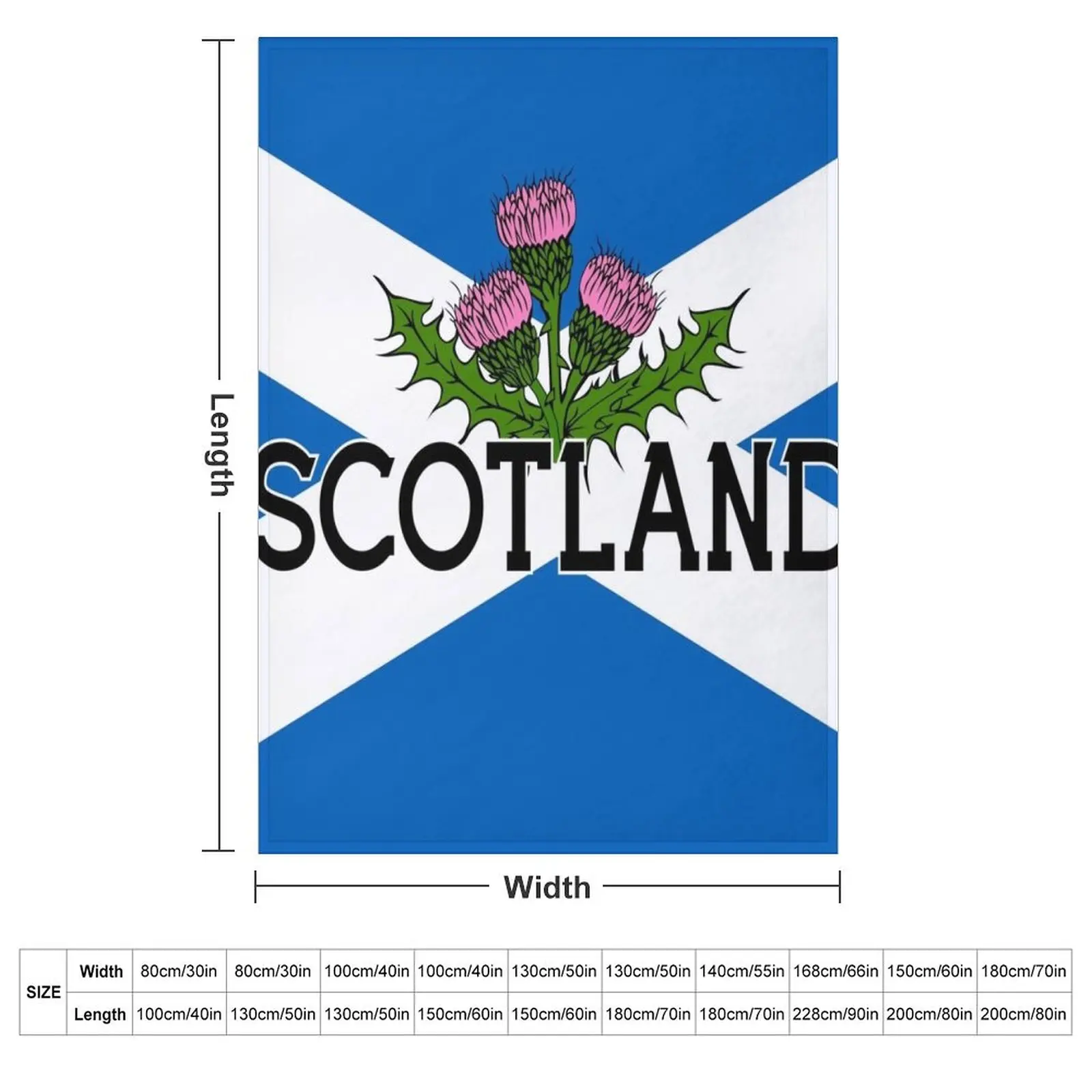 Scotland Saltire Flag - Scottish St Andrews Cross and Thistle, Scottish Pride Throw Blanket Polar Bed covers Blankets