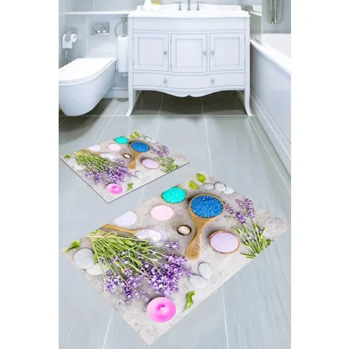 Inca Carpet Anti-Slip Soles Washable 2'li Bath Mat (50 X60 cm - 60 X100 Cm) BRC5102