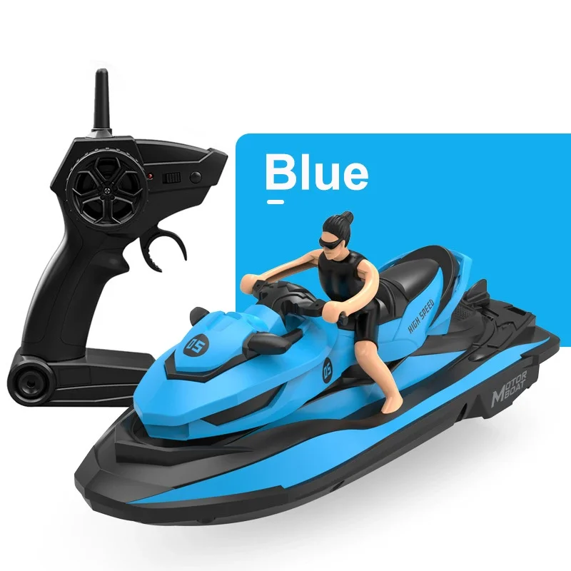 

2.4G High Speed Remote Control Jet Ski Waterproof RC Boat Low Battery Alarm Electric Water Sports Toy Gift For Kids