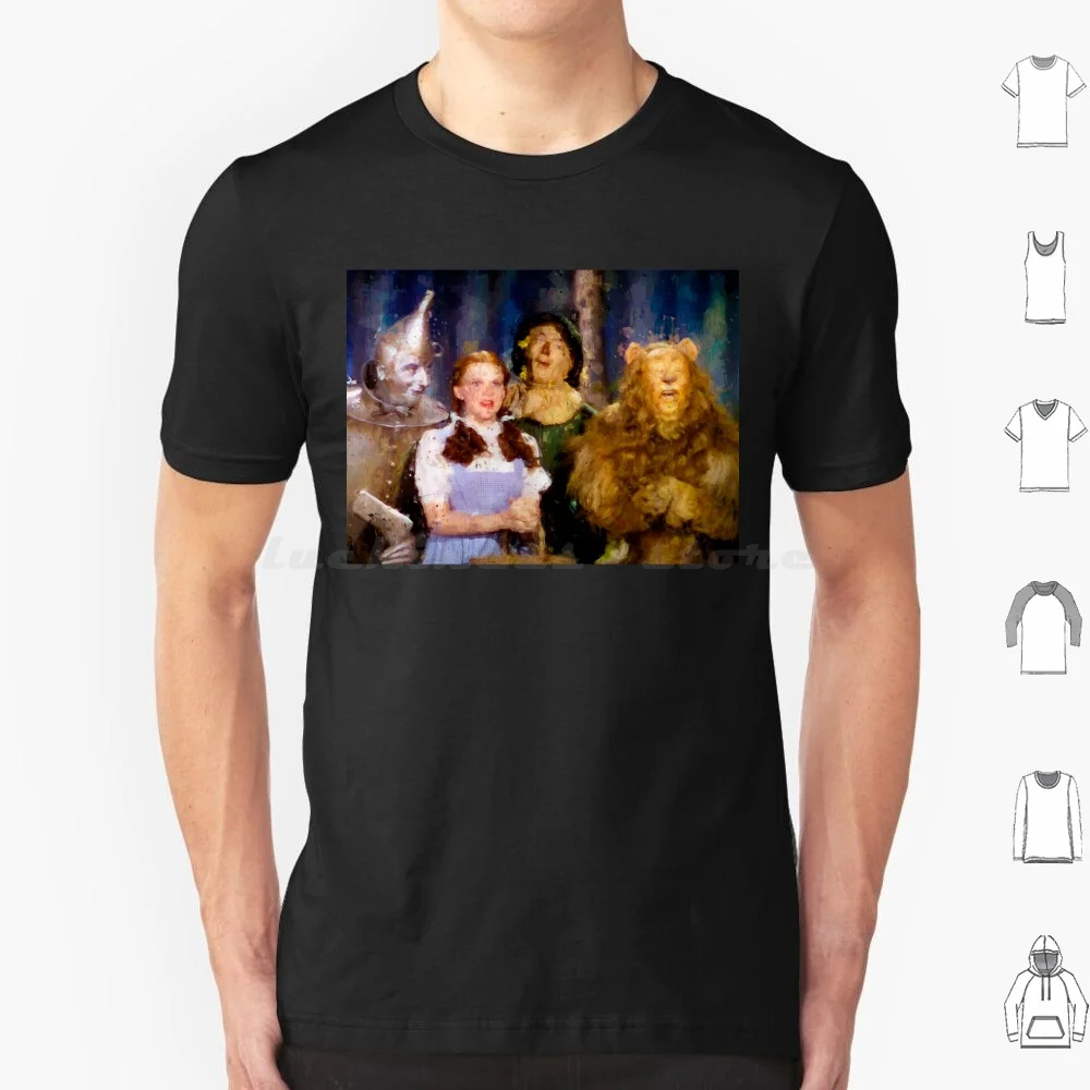 Cast Of The T Shirt Cotton Men Women DIY Print Scarecrow Dorothy Tin Man Cowardly Lion Oz Oil Painting