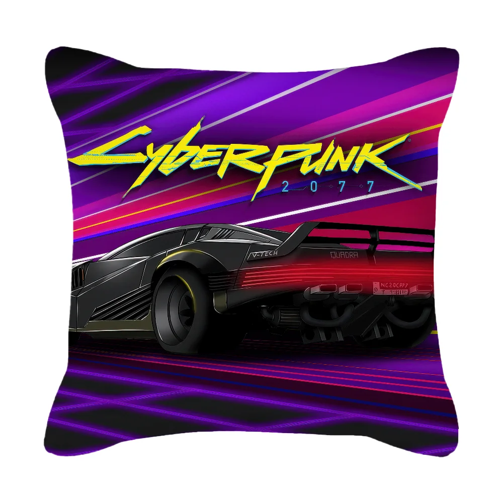 Cyberpunk 2077 Gabby's Dollhouse Pillow Cover Pink Christmas Cushion Cover Decorative Pillowcase Christmas Home Decoration Cases