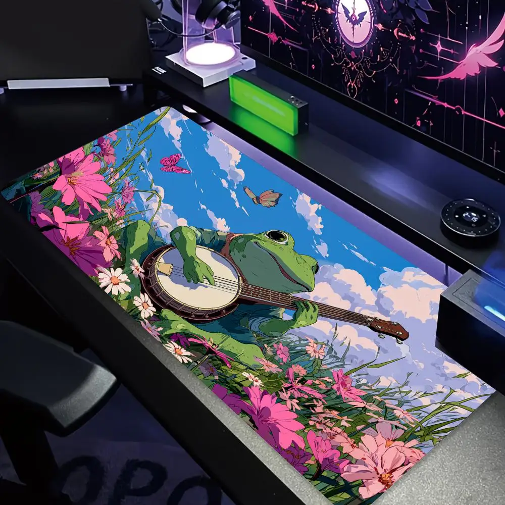 

Коврик для мыши Fresh Pastoral Frog Musician, нескользящий, прочный, для рабочего стола, игровой коврик, аксессуары для ПК, коврик для мыши, удлиненный коврик