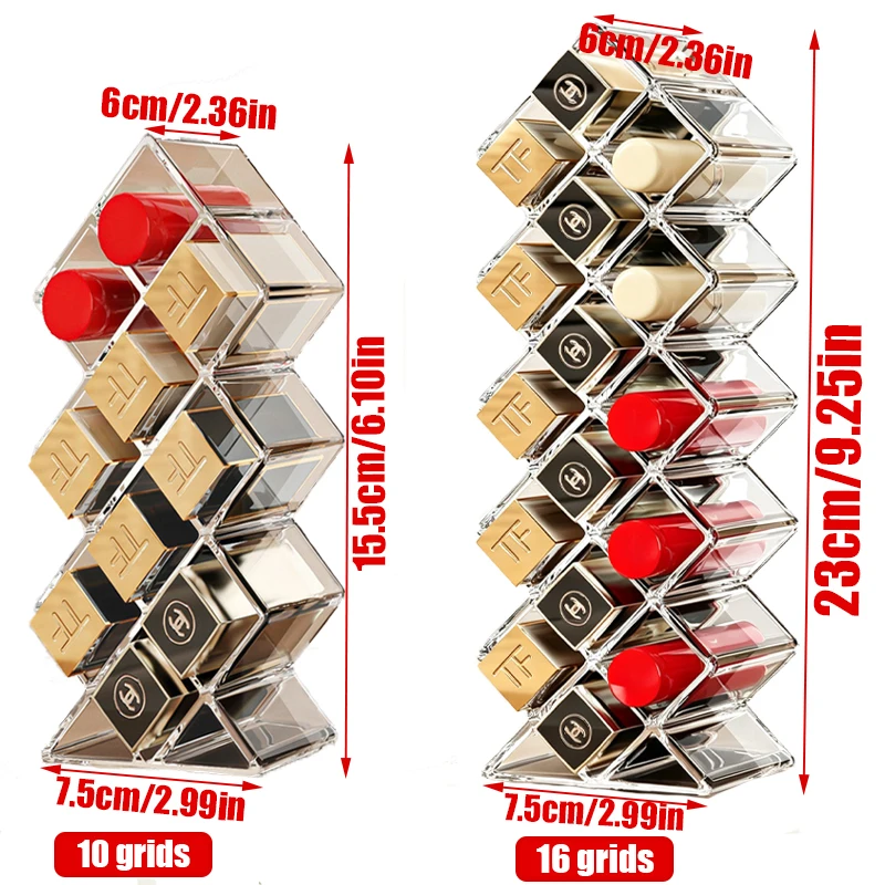 Acrylic Lipstick Storage Manager Multi Slot Cosmetics Display Rack Lip Gloss Lipstick Container Vanity Storage Rack