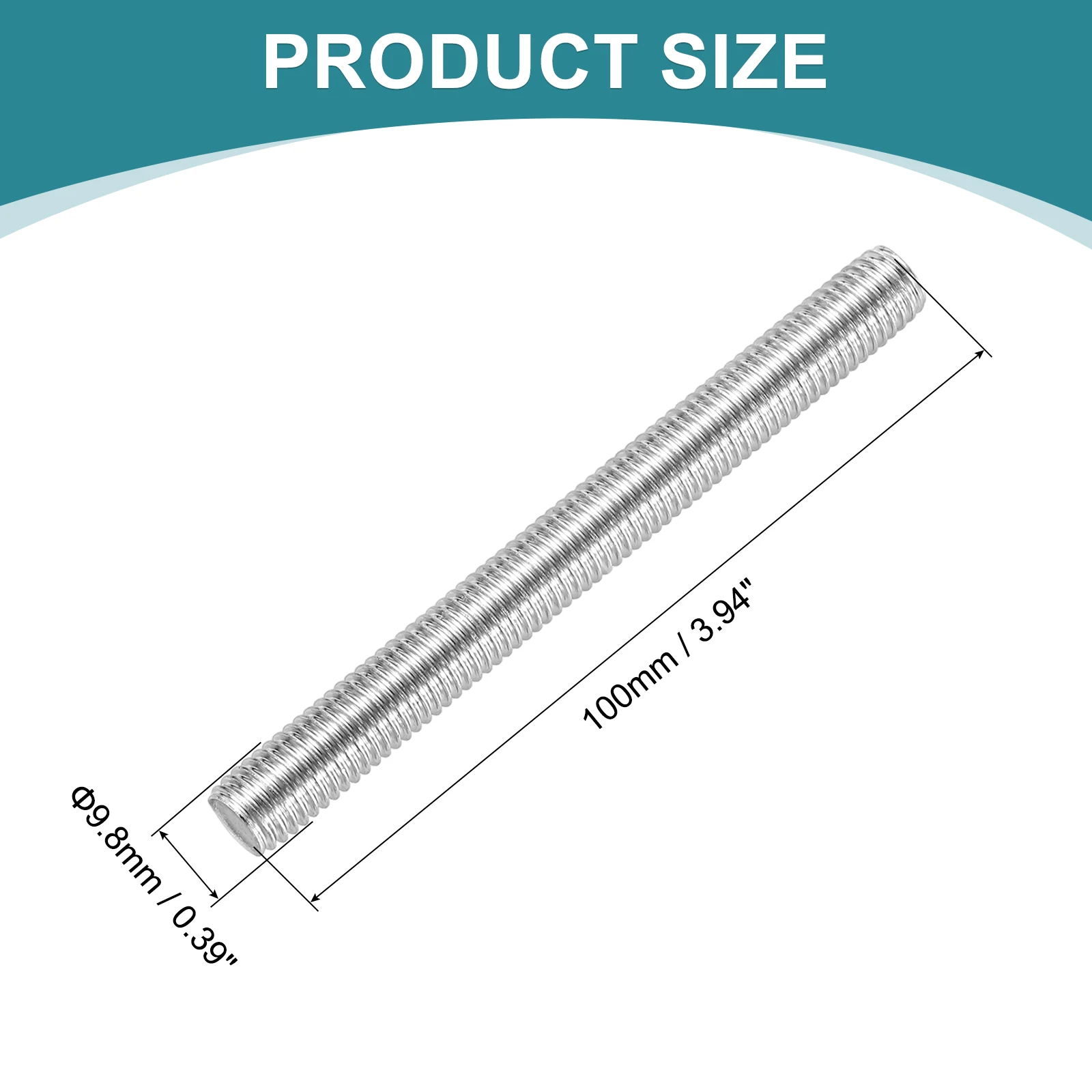 1/2/5/10Pcs Fully Threaded Rod M4 M5 M10 M12 M14 Headless Bolt Thread Stud Rod 30-500mm 304 Stainless Steel Rod with Nut Washers