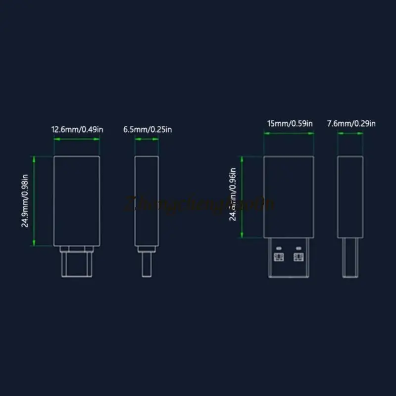Type C to 3.5mm Female Headphone Jacks Adapter USB to 3.5mm Audios Converters 601F