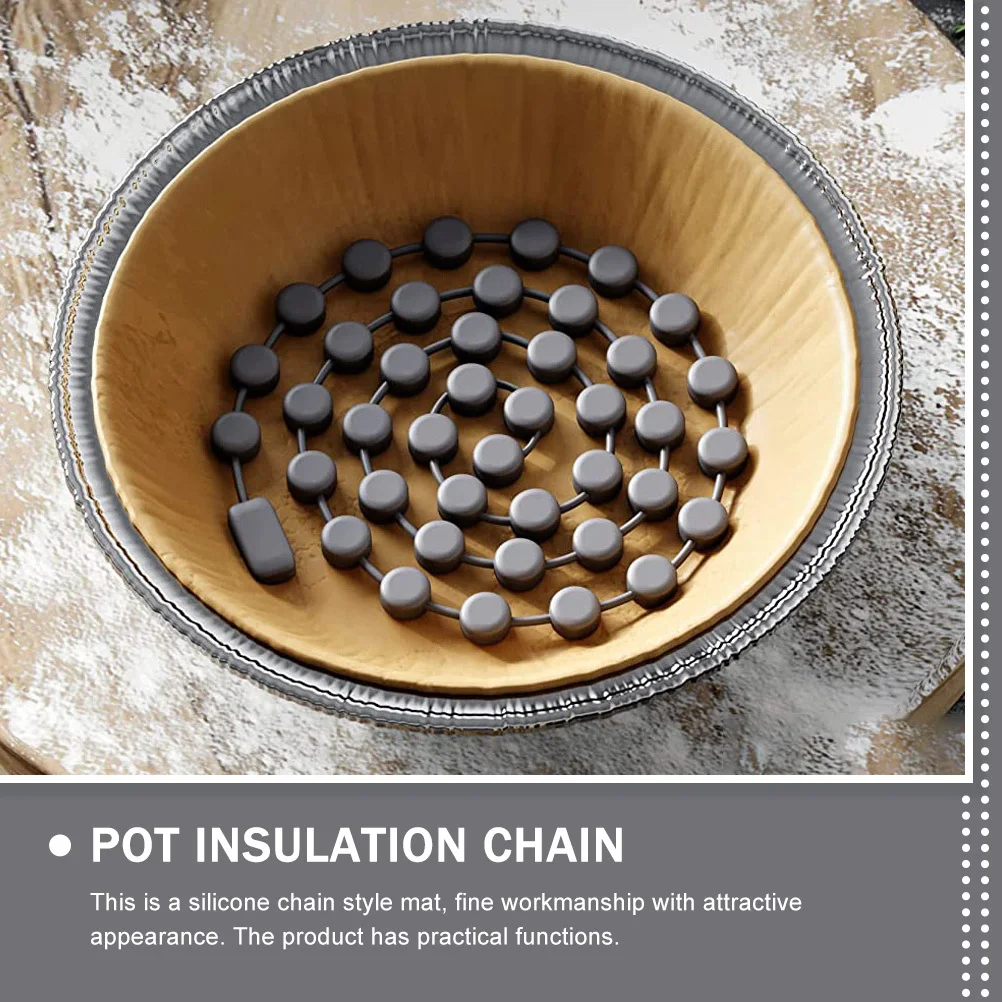 

Silicone Pot Mat Chain Style Heat Resistant Kitchen Insulation Pad Baking Pie Weight Non-Slip Hot Holder Coaster For Home