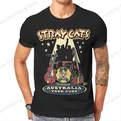 T-shirt 100% cotone Stray Cats Rock magliette da uomo allentate poster da concerto Summer Street manica corta Top S-6XL