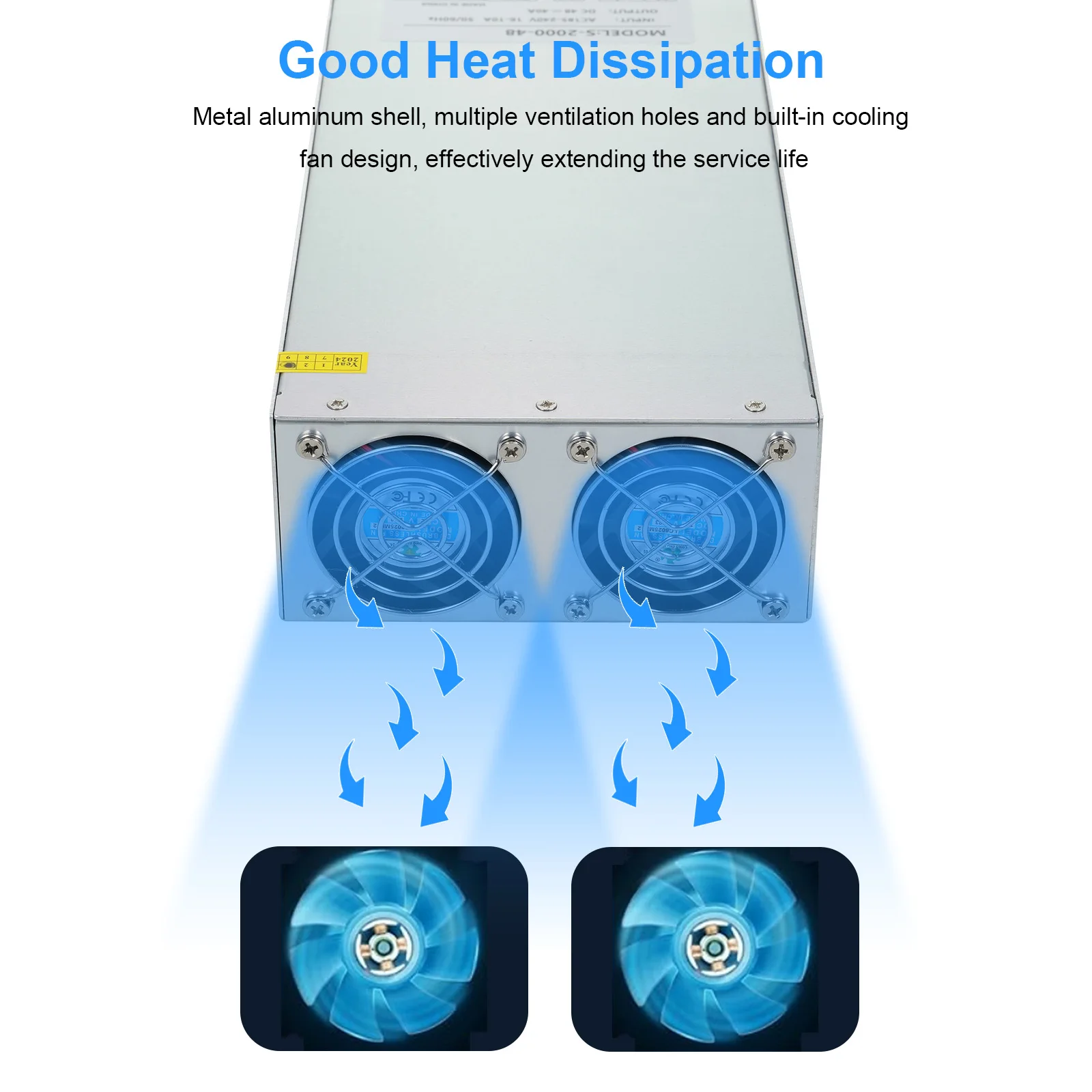 48V 40A 2000W Power Adapter Voltage Transformer AC 185V-240V to DC Switching Converter LED Driver for LED Strip Light CCTV