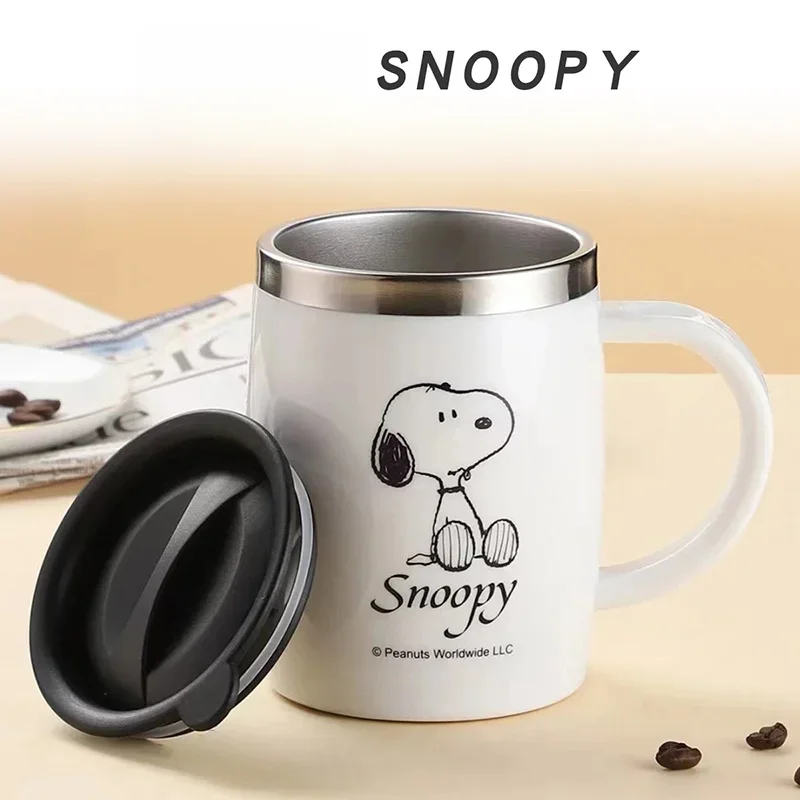 

Snoopy Mug 304 Stainless Steel Children's Cute Drinking Cup Men's and Women's Coffee Cup Office Cup Birthday Gift