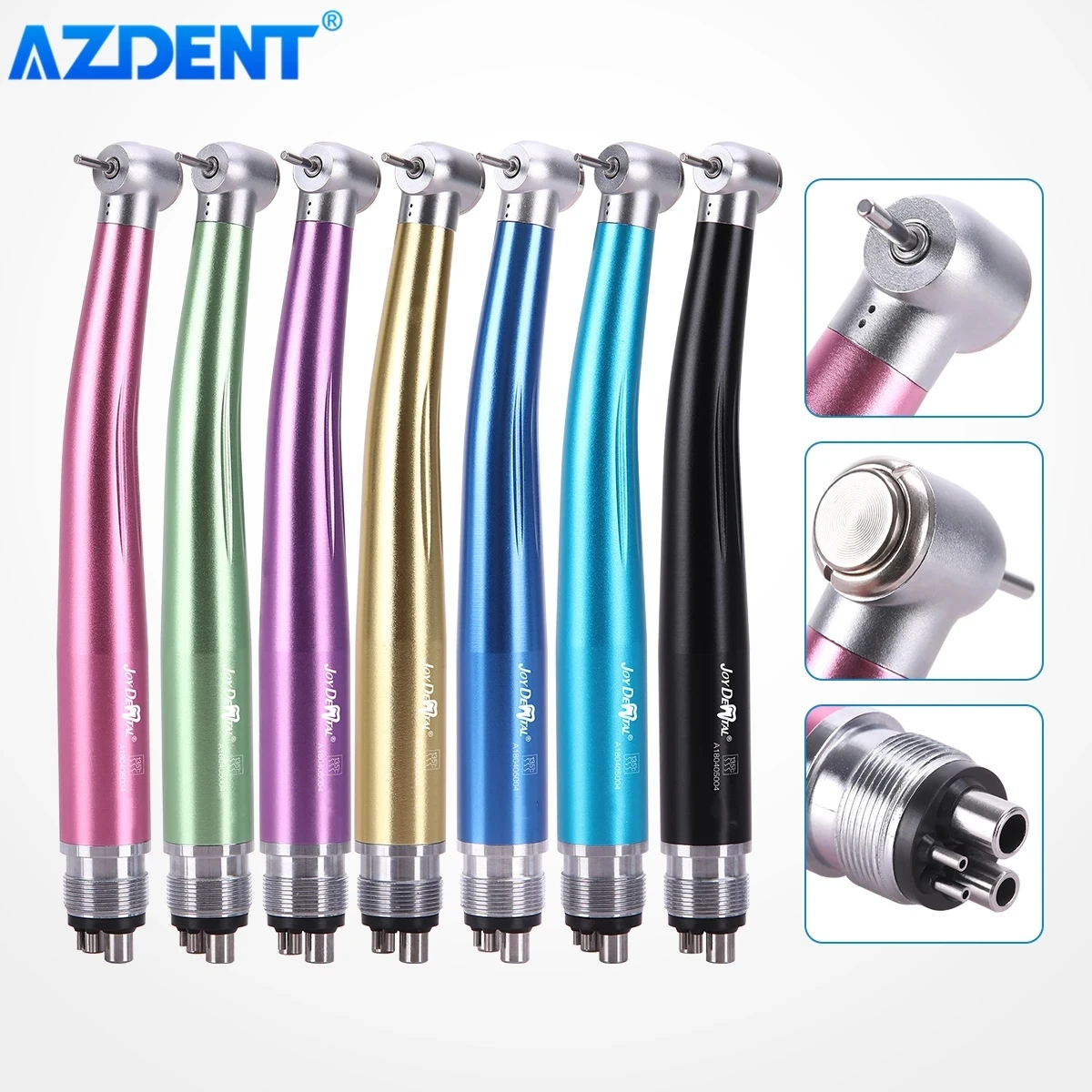 AZDENT Dental High Speed Handpiece Standard Head Air Turbine Push Button Single Water Spray Wrench B2 & M4 Dentistry Tools