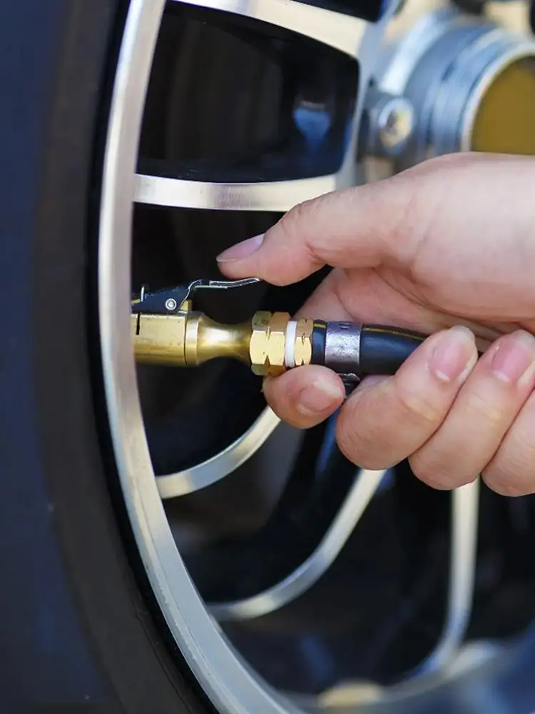 Portable Inflatable Pump for Car Tire Air Chuck Inflator Pump Valve Connector Clip-on Adapter Car Brass 8mm Tyre Wheel Valve