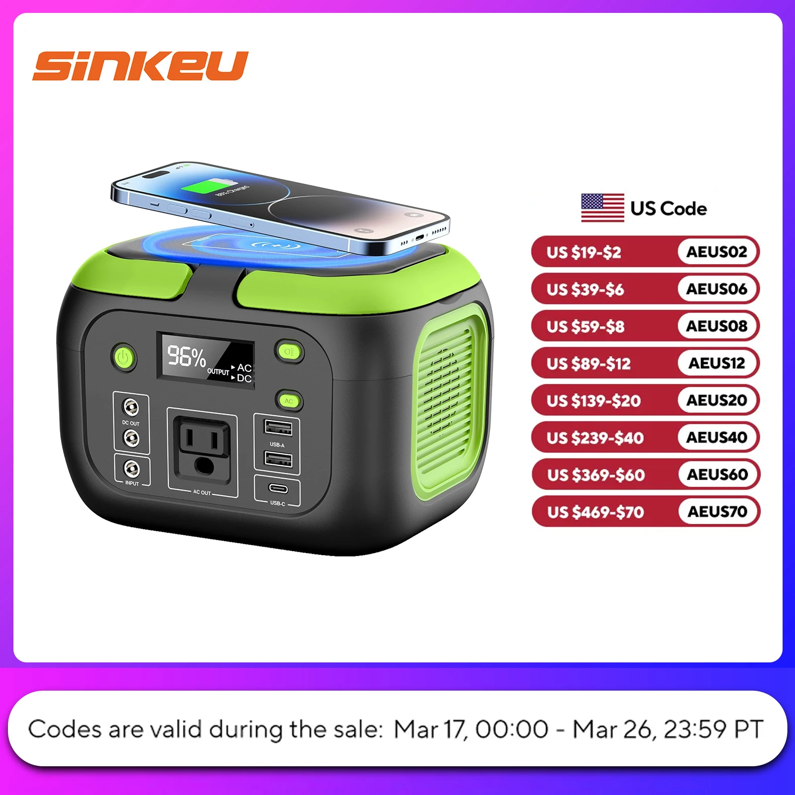 200W Portable Power Station 155Wh Solar Generator 42000mAh Power Bank with AC Outlet 110V, DC, USB QC3.0 for Outdoor Camping RV