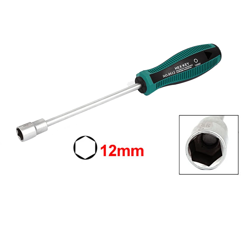 Uxcell 금속 소켓 드라이버 렌치 스크루드라이버, 육각 너트 키, 너트 드라이버 수공구, 7mm, 9mm, 10mm, 11mm, 12mm