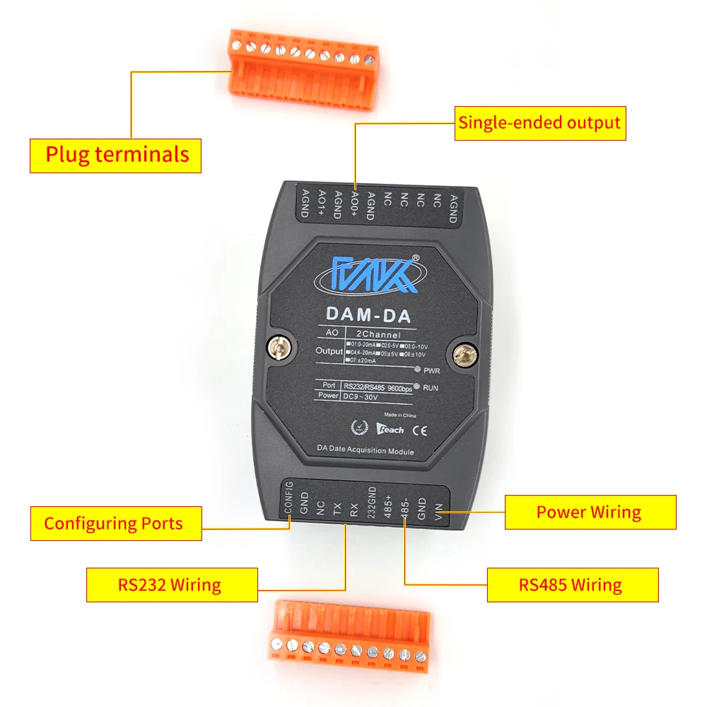

DAM-DA New 12-Bit Analog Output Module 4-20ma to 485 Modbus RTU Conversion DAC Analog Output (IO)