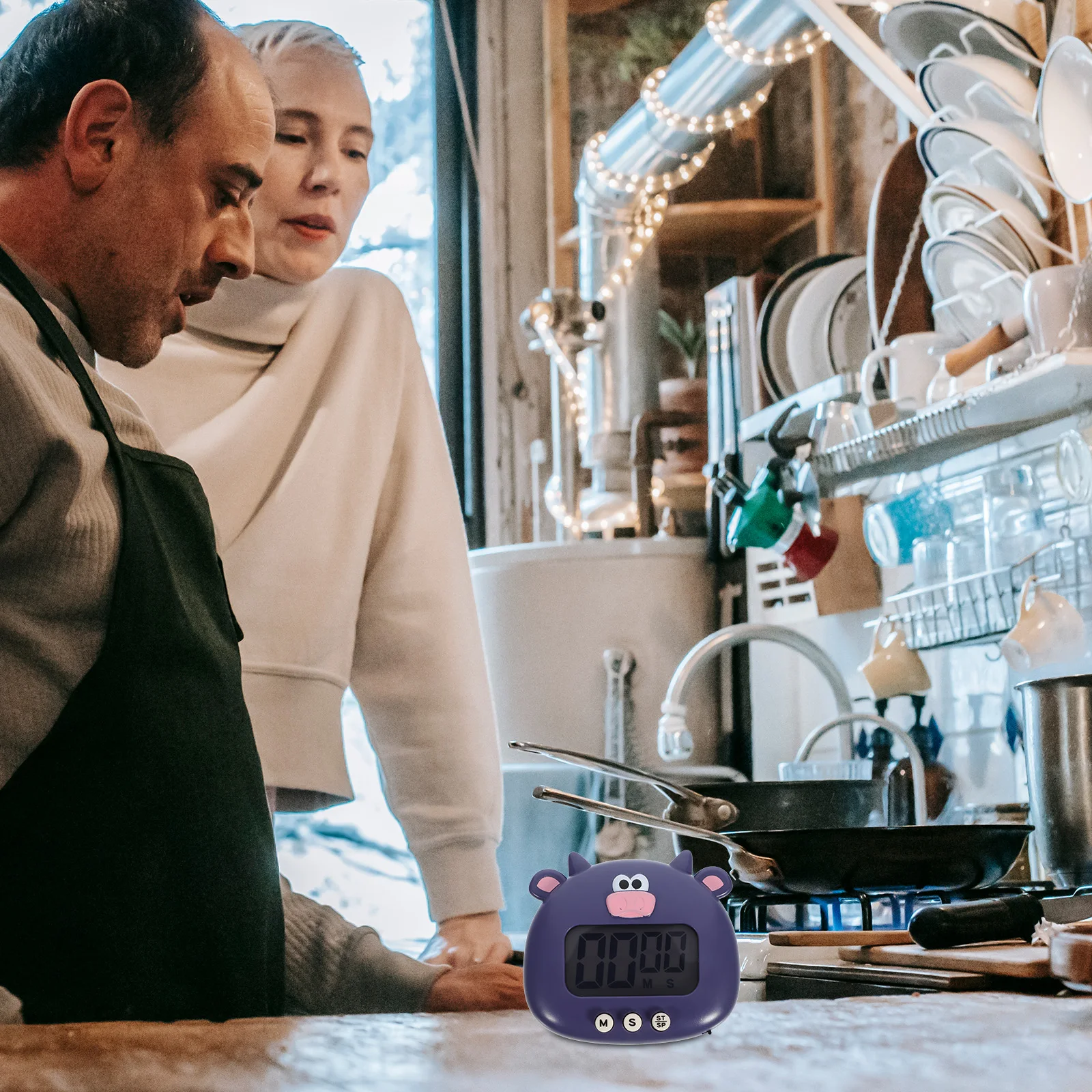 Cute Cartoon Ox Electric Baking Household Cooking Small Kitchen For Baking Frying Boiled Eggs Decor Practical Efficient Timer