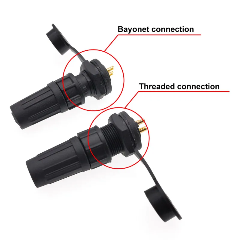 Waterproof connector plastic  plug socket IP67  PY07 Z108 butt connector 2pin 3pin 4pin 5pin 6pin 7pin 8pins