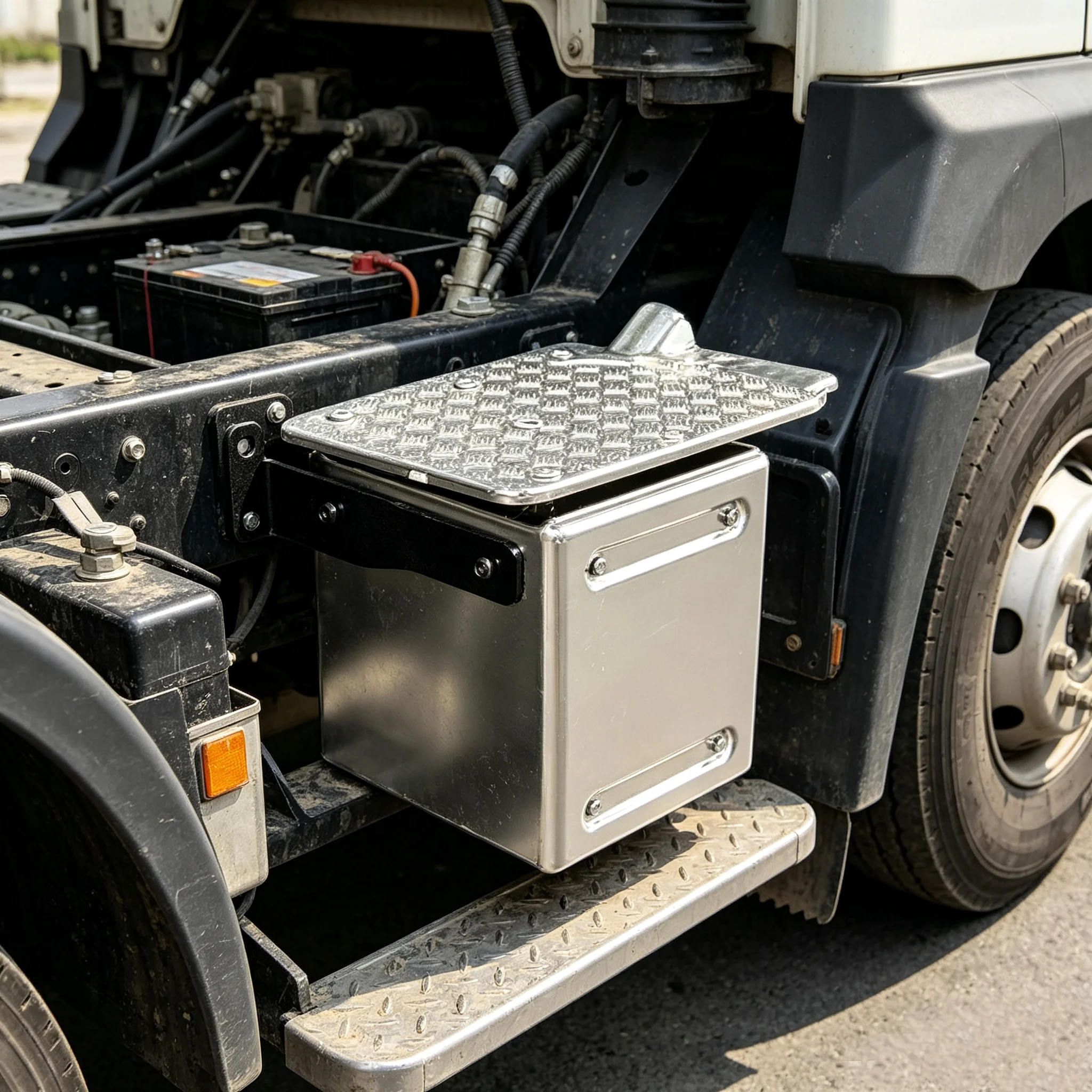 RC 1/14 Stainless Steel Tool Box for Tamiya Hydraulic Excavator Loader Dump Truck for SCANIA MAN VOLVO Trailer Tipper DIY Parts