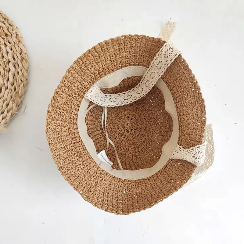 Chapeau d\'été Pour bébé avec nœud en paille, Panama, princesse, Pour la plage, Pour Enfants